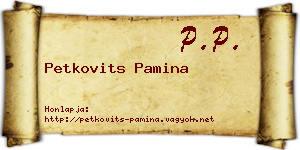 Petkovits Pamina névjegykártya